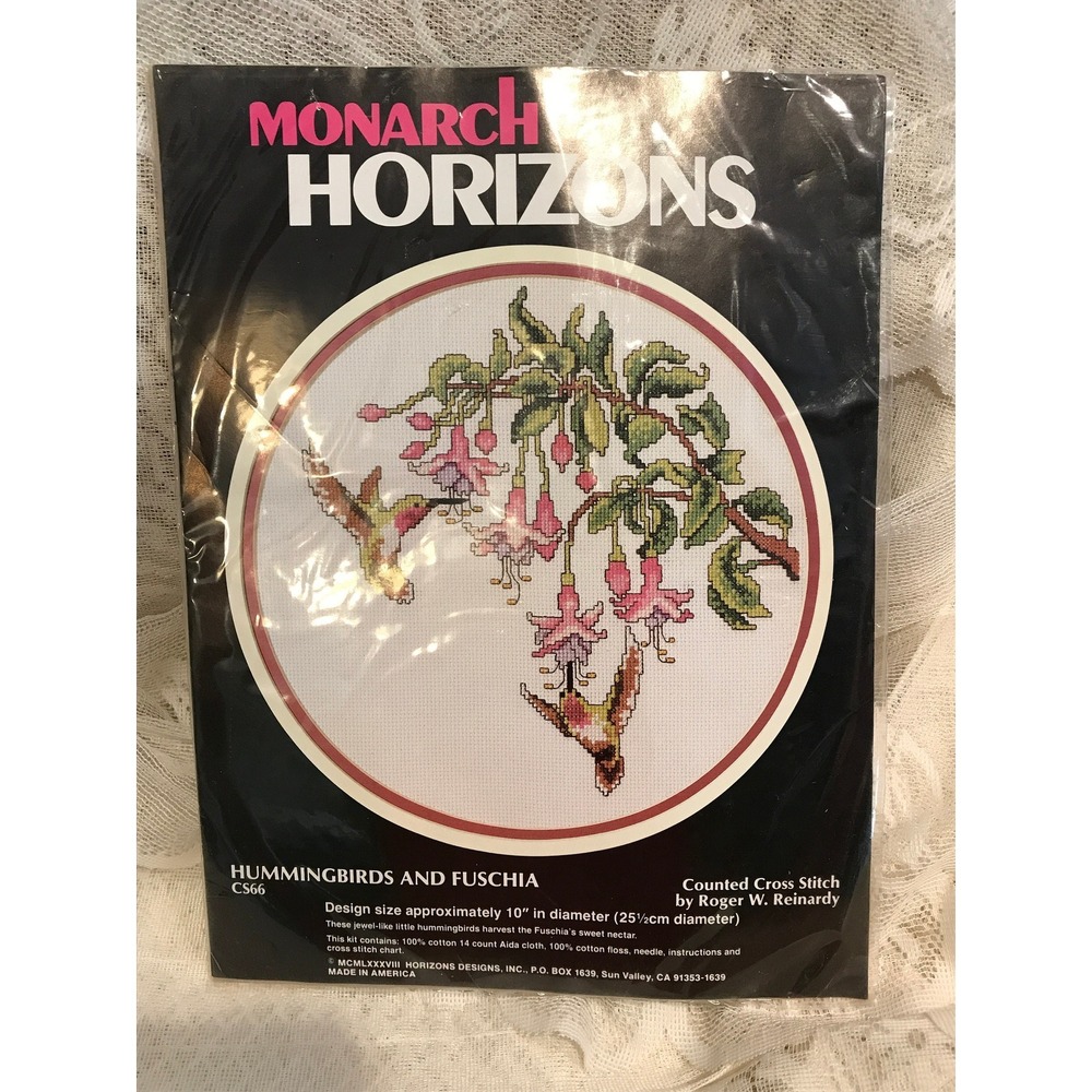 Vintage 1988 Hummingbirds Cross Stitch‎ Kit: Monarch Horizons CS66